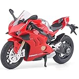 COOLPUR Die Cast Motorcycle Model for Ducati V4, Realistic Motorcycle Model, 1:12 Scale Kids Moto Toy or Collection, Boyfriend ,Young Peoples Gift(red)