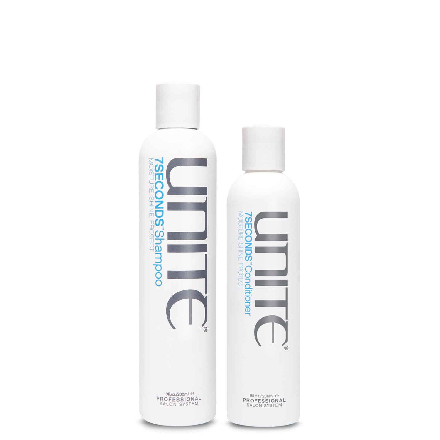 UNITE Hair – 7SECONDS Shampoo & Conditioner – Hydrates, Strengthens & Adds Brilliant Shine – UV & Heat Protection – 10 Fl Oz & 8 Fl Oz