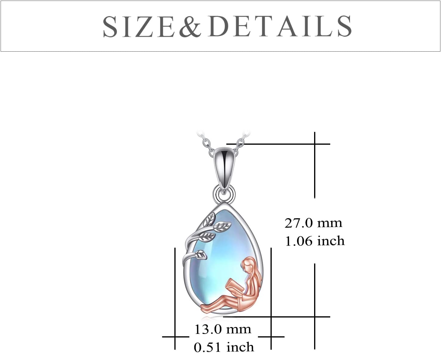 YFN Reading Lover Gift Book Necklace Sterling Silver Reading Women Jewelry for Book club staff Librarian Bookworm 18" - Image 5