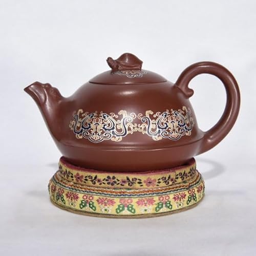 Handcrafted Chinese Yixing Zisha Clay Teapot with Turtle and Ruyi Motif