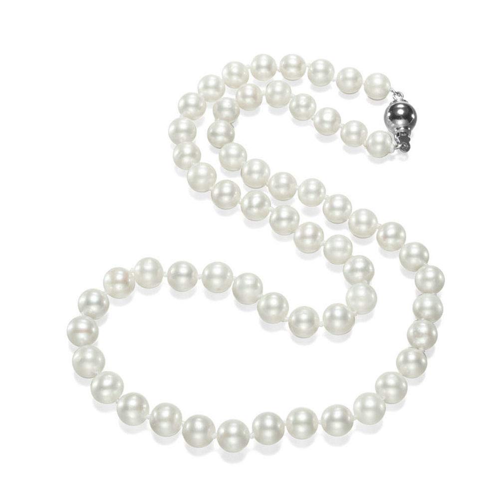 Treasure Bay Collana di perle naturali d'acqua dolce per Donna, 7-8 mm, (bianco)