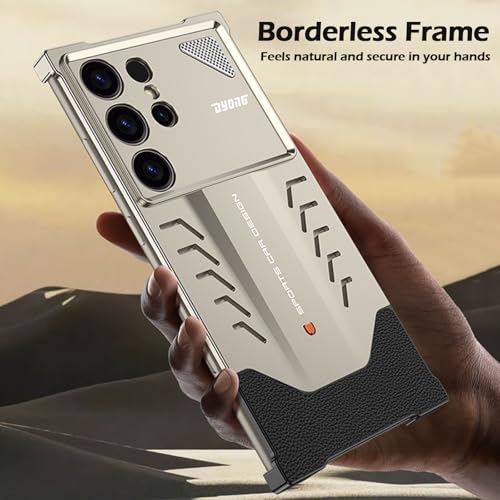 Image of Case for Samsung Galaxy S24 Ultra, Aluminum Alloy Snap-On Heat Dissipation Protective Case, Frameless Design, Superior Heat Dissipation, and Shockproof Features,Gray