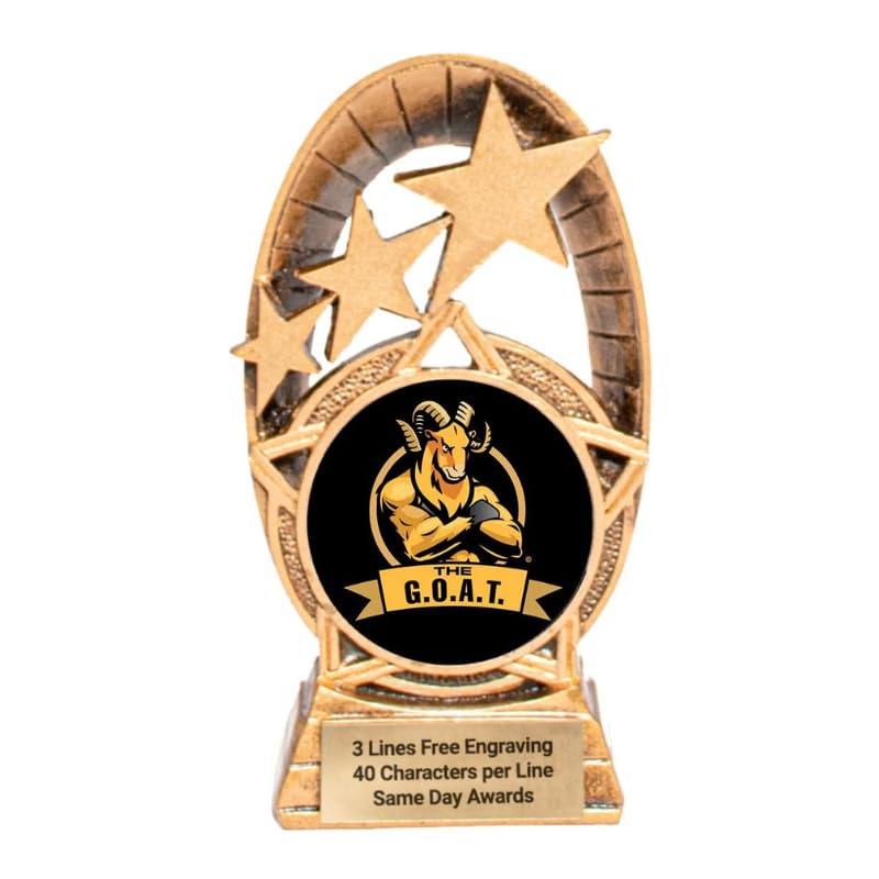 Same Day Awards Radiant Star Trophy 6.5 Inches – Custom Engraved Award – Solid Resin Trophy with Free Personalization – Perfect for Sports,