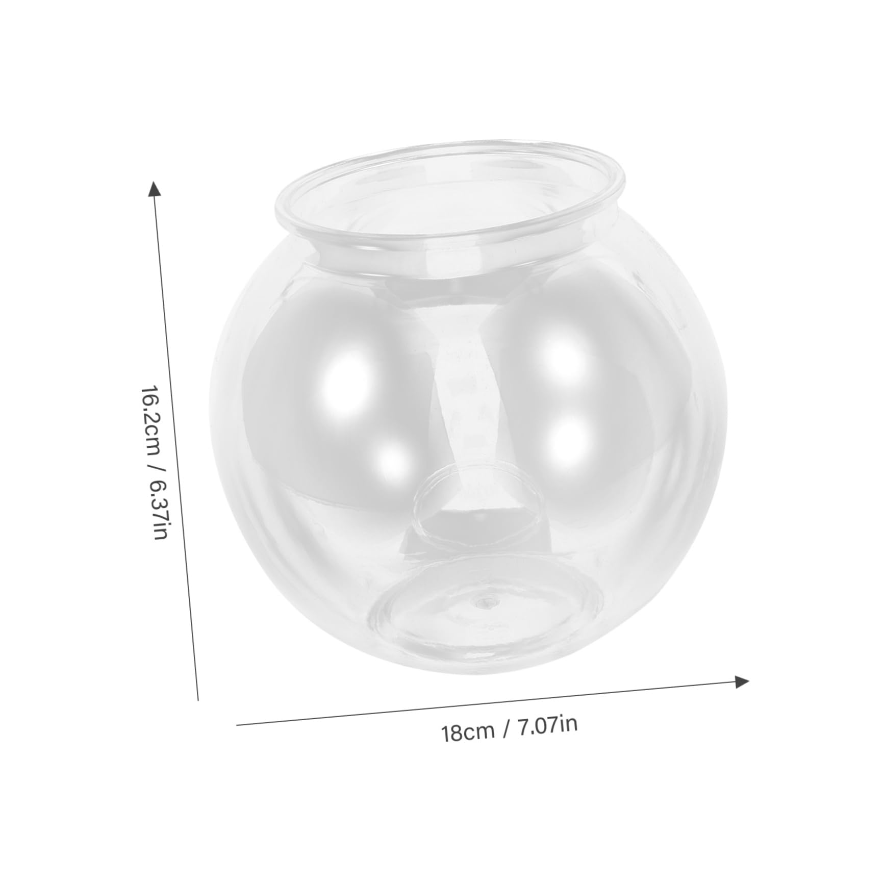 UKCOCO Pecera Redonda de Plástico Transparente para Peces Pequeños, Resistente y Ligera, Ideal para Ambientación de Jardín o Evento, Vista Clara Interior