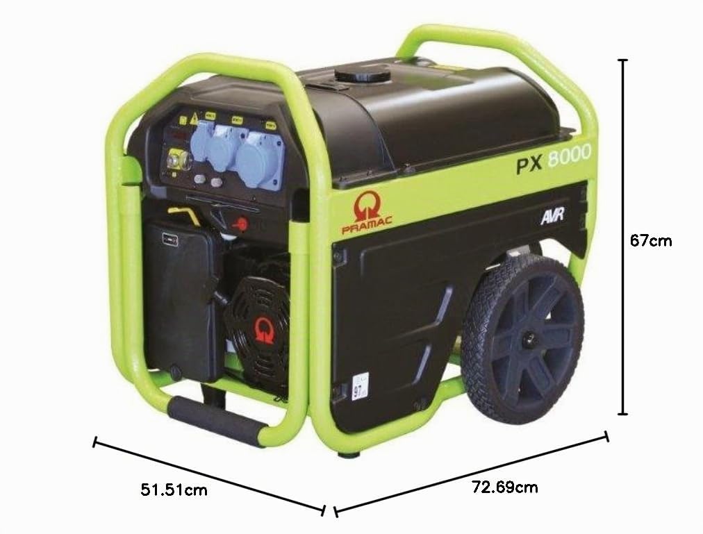GENERATORE DI CORRENTE PRAMAC PX8000 230V GRUPPO ELETTROGENO PORTATILE CON RUOTE