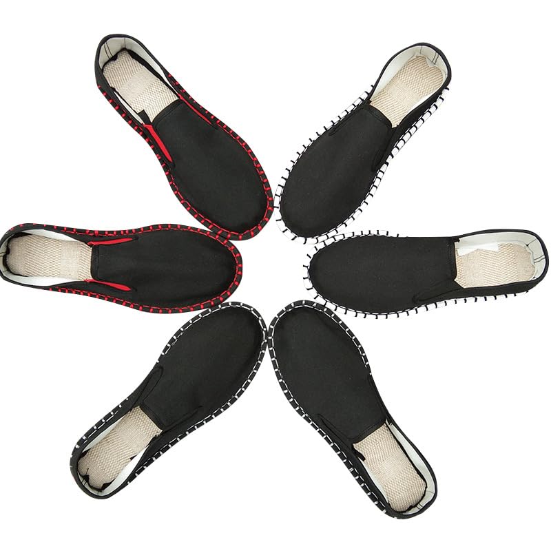 carl vinson® 1Pcs Men’s Lock Stitch Cloth Shoes – Comfortable Slip-On Flat Shoes for Middle-Aged & Men| 42 | Black 2