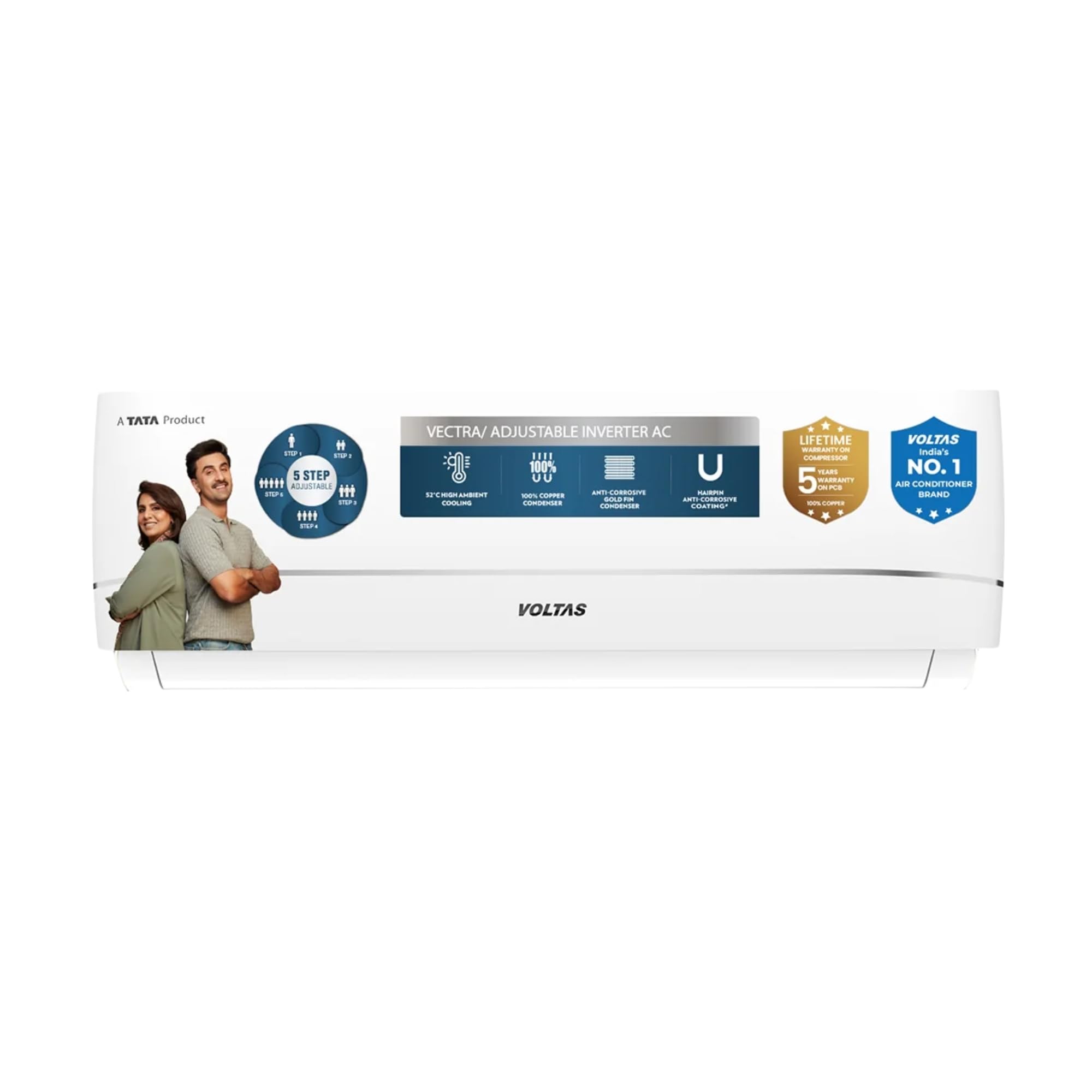 Voltas Split Air Conditioner, 1.5 Ton, 3 Star - 183Inv Vectra Zenith Silver-image-3
