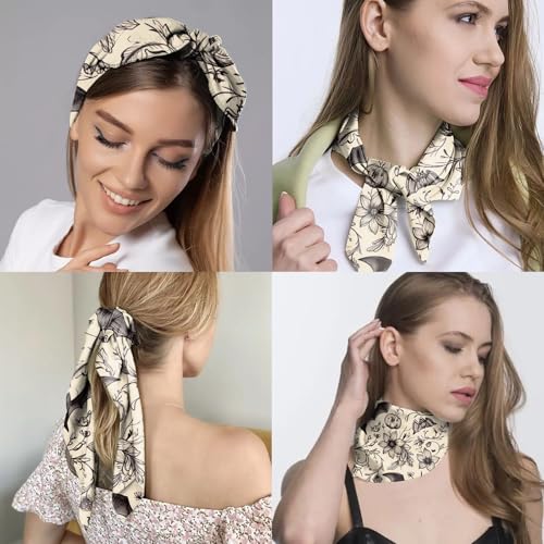 Scarf Silk Feeling Square Satin Head Hair Wrap 27.5 Inches Trendy Aesthetic Cute Decoration for Women Girls4