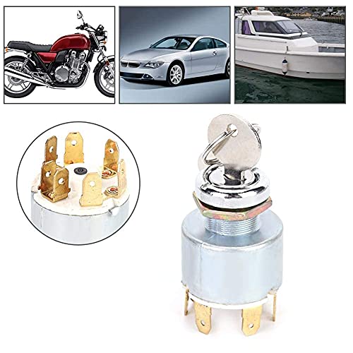 Ignition Switch Controls with 2 Keys 12V Universal Ignition Key Switch 12V Ignition Switch Universal 12V 4 Position Ignition Switch Lock Keys for Car Motorcycle Bike Boat - Image 3