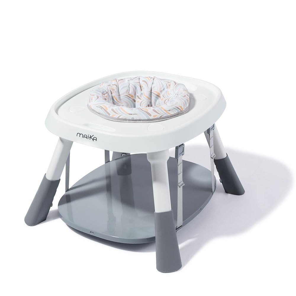 MAÏKA Centre d'éveil bébé | Centre d'activités bébé Le Petit Zoo |6 Mois à 12 kg | Table réversible | Sauteur | Jouets amoviles | Livre Musical | Panier | Réglable 3 hauteurs