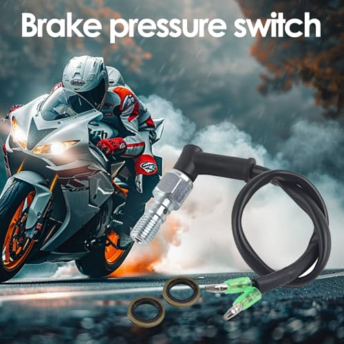 Image of Hydraulic Brake Switch, Universal Motorcycle Rear Set Hydraulic Brake Light Switch with Washers(M10x1.25)