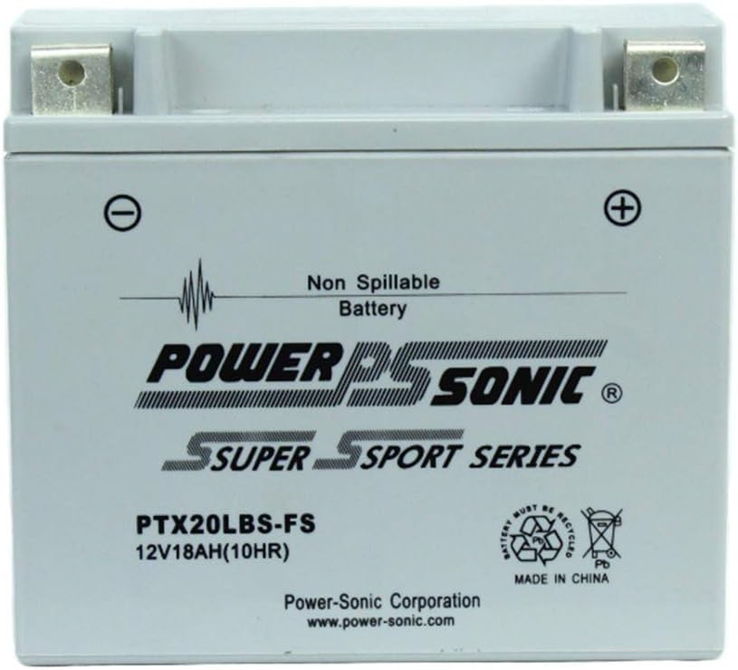 Power Sonic PTX20LBS-FS 12V 18AH Replaces Exide Champion 20LBS, 16L-BS, 20L-BS