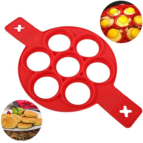 Molde De Silicona Antiadherente Para Huevos De Queso y Panqueques Con 7 Orificios - Molde Para Tortillas