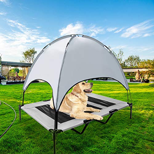 WiseWater Dog Cot Canopy, X Large 48\" X 36\" Dog Cot Bed with Canopy for 120 Lbs Large Dogs with Extra Bag, Portable for Camping, Traveling, Beach, Training, Indoor and Out Door Use - Thumbnail 3