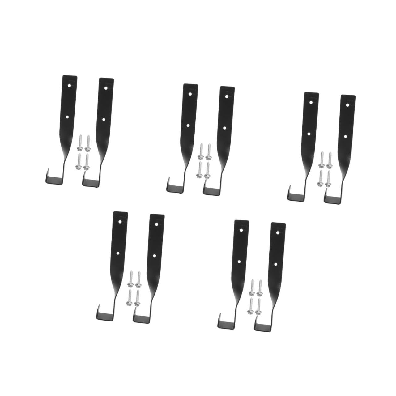 Cintre étagère monté pour clé et porte-outils de garage en fer noir résistant, 5 pièces