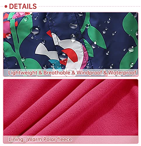 Image of Happy Cherry Kids Boys Girls Fleece Lined Windbreaker Jacket Fashion Prints Hoodie for Fall Winter
