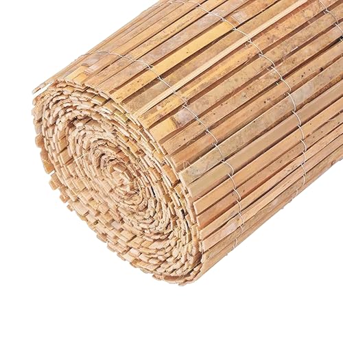 Homatz Bamboo Fence Screening 1m x 4m Slat Panels Eco-Friendly Garden Fence Roll for Privacy Protective Outdoor Bamboo Screening Garden Privacy Panels