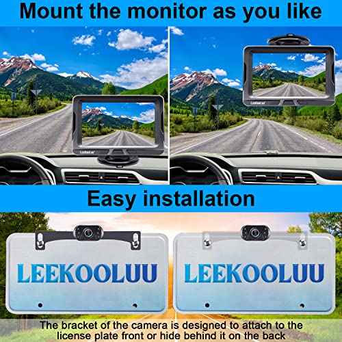 Leekooluu Backup Camera Kit Hd 1080P 5 Inch Monitor Rear View Cam For Car Truck Van Camper Clear Night Vision Durable Waterproof G1 #TOP1