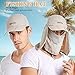 icolor Sun Hats for Men Women with Neck Flap,Foldable Sun Cap Fishing Sun Hats,UPF50+ Sun Protection Ponytail Hats Khaki