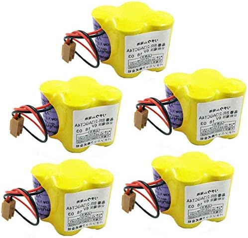 5 baterías de repuesto BR-2/3AGCT4A 6 V PLC para controles FANUC A98L-0031-0025 CNC Mahine w/Plug US