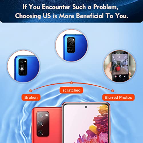 2 Pcs Back Camera Glass Lens Replacement For Samsung Galaxy S20 Fe/S20 Fe 5G/S20 2022 Rear Camera Glass Lens Cover With Galaxy S20 Fe Camera Lens Protector And Tool #TOP2