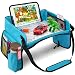 [New Version] Car Seat Organizer Kids Travel Tray for Kids Toddlers Activities in Car Seat, Stroller, Airplane | Touch Screen iPad Holder | Waterproof Dry Erase Top | Side Pocket & Water Bottle Holder