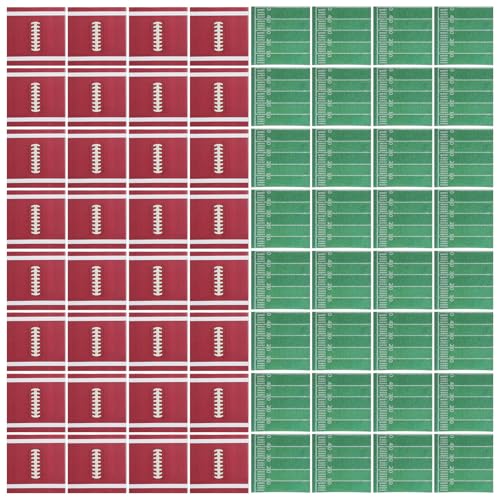 ULTECHNOVO 80 Servietten aus Fußballpapier für Sportpartys, Einwegservietten, Fußballdruck, für Geburtstage und Sportveranstaltungen im Freien im geschlossenen Zustand