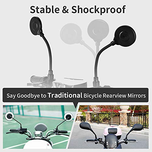 Lifella Bike Mirror, 2 Pcs 360° bike mirror handlebar mount, Adjustable bicycle mirrors with Wide Angle Rear View Mirrors Glasses for Mountain Road Bike - Thumbnail 4