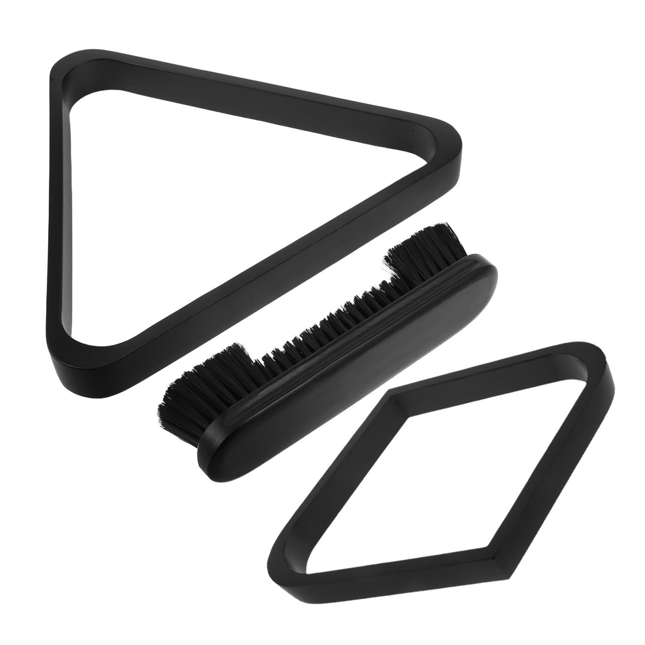 Healvian Triangle de Billard en Bois Massif Support Stable et Brosse Incluse, Accessoires Élégants pour Salle de Jeux et Soirées à Domicile