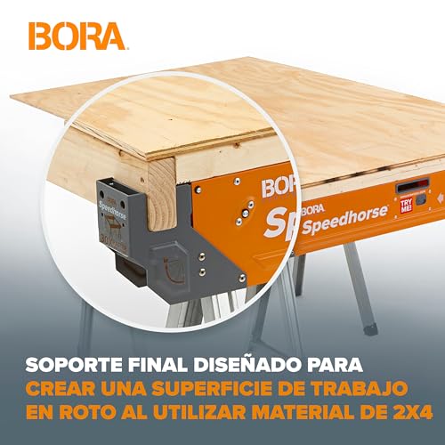 Miniatura 7 de Bora Portamate Speedhorse Pm-4500t - Juego De 2 Piezas De Montaje Instantáneo 30 Veces Más Rápido, Plegado De Patas No Secuenciales, Capacidad De 1633 Kg Por Par, Parte Superior De Metal Para 2 X 4,