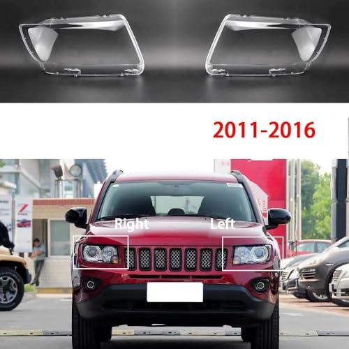 Couvercle phare avant gauche pour Jeep Compass 2011-2015 en verre
