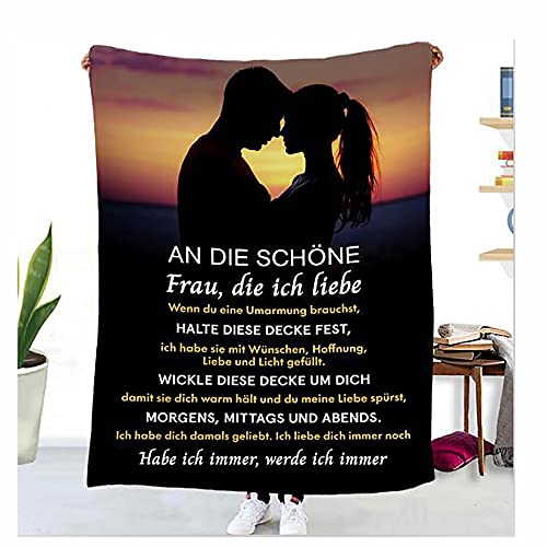 Kuscheldecke Flauschige Personalisierte Decke Geschenke An Meine Frau, Mann für Frau Luftpost Positiv Ermutigen Decke, Super Weiche Decke Flanell, 150 * 200cm