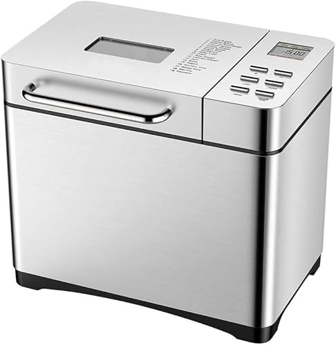 YXYLJOZ 17-in-1 Stainless Steel Bread Maker with Automatic Nut Dispenser and Digital Touch Control for Perfect Loaves
