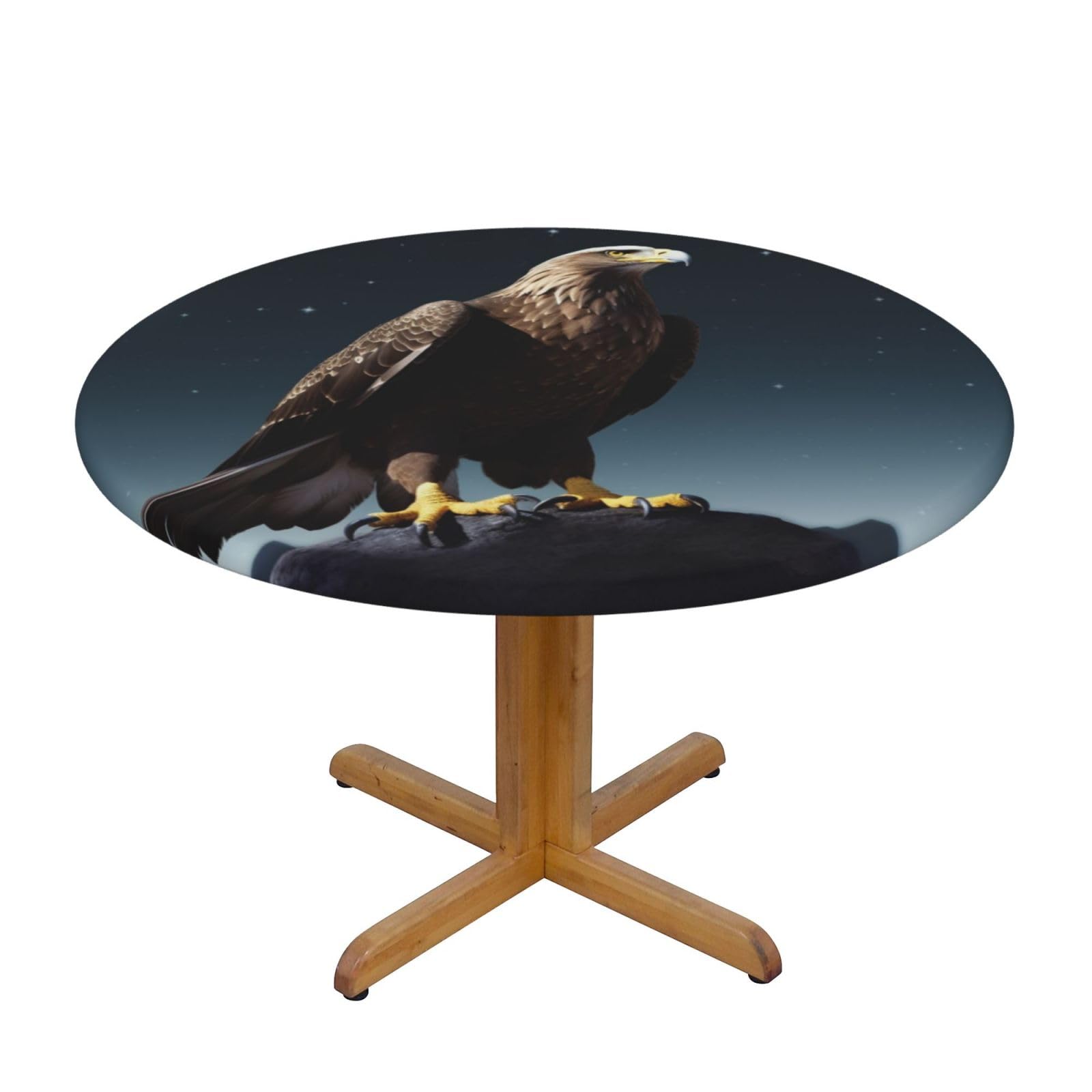 Nappe ronde imperméable à motif aigle avec bord élastique