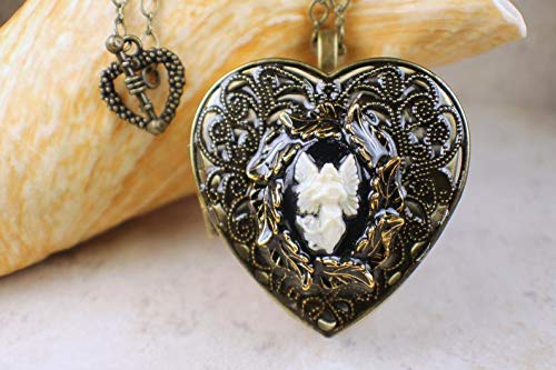 Miniatura 3 de Bronze White Cameo Angel Music Box Locket