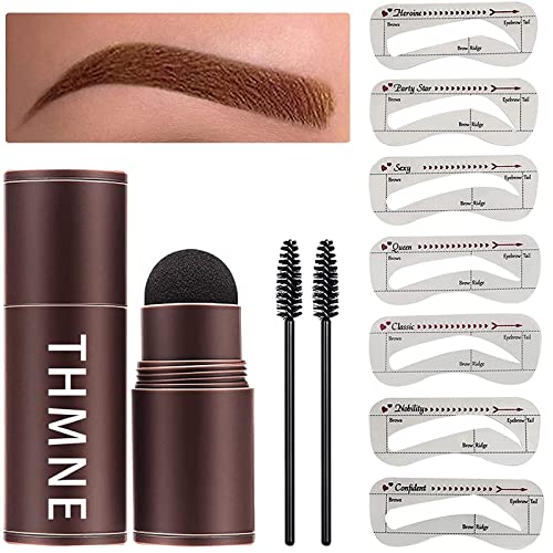 Eyebrow Stamp Stencil Kit Eyebrow Stamping Kit Eyebrow Stamp Stencil Kit Perfect Brows Stamp Kit Brow Stamp Shaping Kit Waterproof (1P, Light Brown)