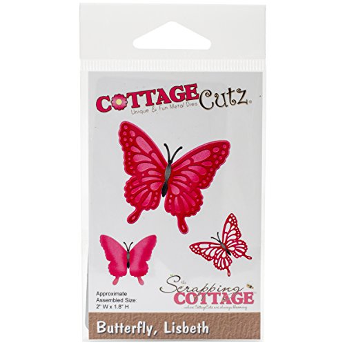 CottageCutz CC-099 - Troquel (2 x 4,6 cm), diseño de Mariposa, Color Plateado