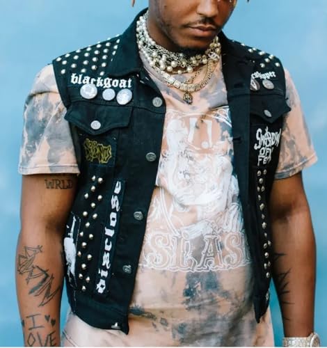 Juice Wrld Black Denim Vest With Studs3