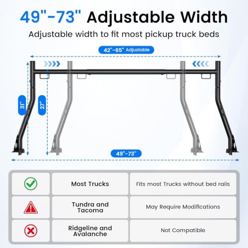 Image of Ladder Rack for Truck Non-Drilling, 800 lbs Capacity