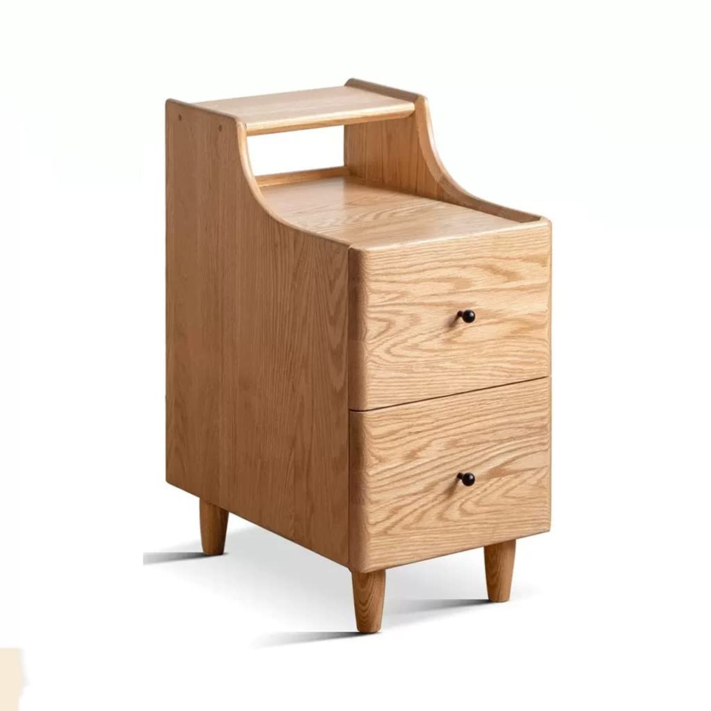 BHGFYXBS Side Tables Bedroom Household Bedside Table Ultra-Narrow Storage Cabinet Modern Minimalist Bedroom Double Drawer Cabinet Locker Bedside Tables,B-30 * 45 * 60cm