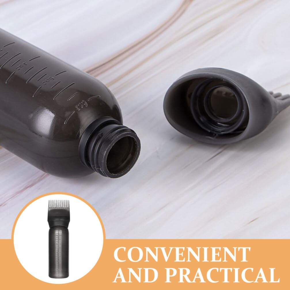 2pcs Root Comb Hair Oil Applicator Bottle Graduated Container for Dye and Oiling Easy Use Design for Salon Professionals