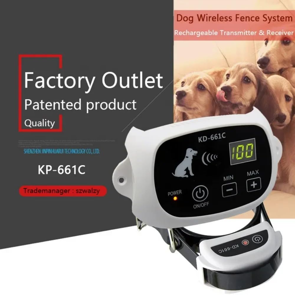 Système de clôture électronique sans Fil pour Chien,avec émetteur et récepteur Rechargeables (661C-G-1)
