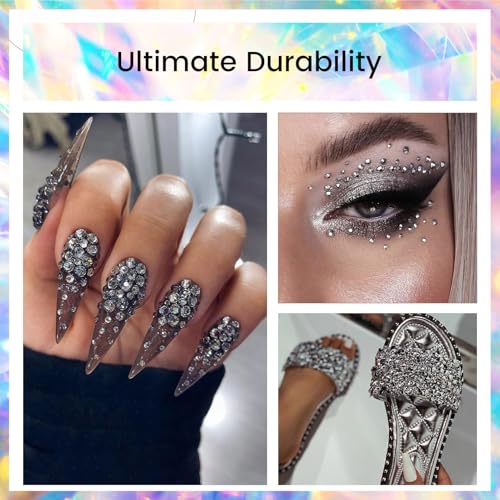 Image of SS12 Silver Rhinestones - 1440pcs Non-Hotfix Glass Nail Gems for Crafts, Makeup Bags & DIY Decoration