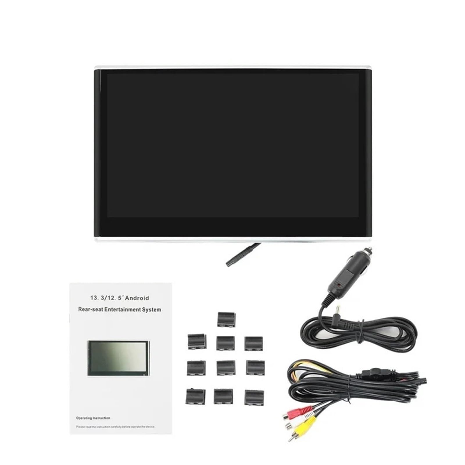 Moniteur D'appuie-tête De Voiture 13,3 Pouces Tablette Tactile 4 + 64 Go Lecteur De Films Multimédia Prise en Charge du Casque/Entrée + Sortie HDMI/Mise en Miroir(464 Black 11 inch 2)