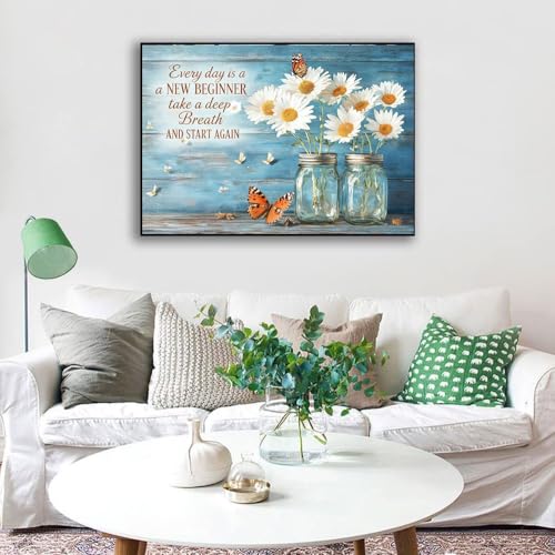 Image of WUSARPLY Daisy Stamped Cross Stitch Kits for Beginners Adults
