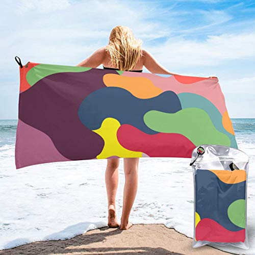 Bath Towel Color Abstract Camouflage 70X140Cm Travel Towels Soft Sand Proof Towels Folded Shower Towel For Camping Travel Beach
