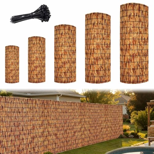 Brise Vue En En Roseau Naturel Pour Terrasse Canisse En Roseau Cloture Balcon Exterieur Panneau Occultant Jardin Grillage Canisse Bambou 50 60 80 90 100 120...