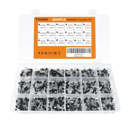 Yetaida 900pcs 18-Type Transistor Assortment Kit (NPN/PNP/BJT) - Includes A1015, S8550, 2N3906, C945, SS8050 TO-92 Package for Electronics Repair, DIY Projects