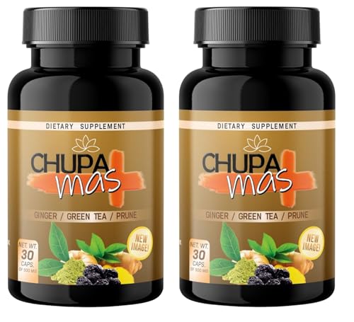Lenico Comercializadora ChupaMas 60 Capsules Ginger Green Tea Prune Artichoke Tejocote Root. 500 mg Each. Capsulas ChupaMas