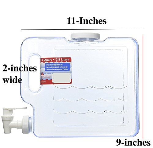 Arrow Home Products Beverage Dispenser, 3-Quart, Clear-White Top/Spigot - Thumbnail 3